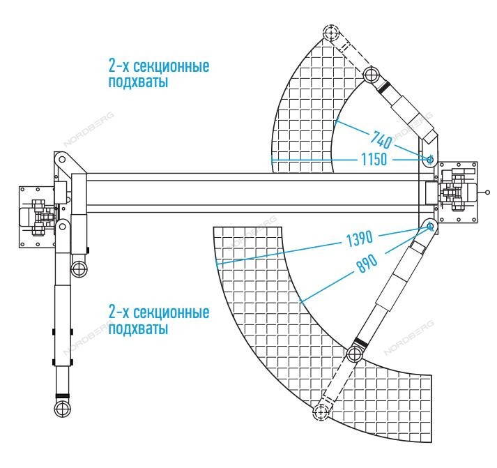 NORDBERG ПОДЪЕМНИК N4121A-4T_220V 2х стоечный электрогидравлич. 4т, ассиметричный - фото 10 - id-p75402047