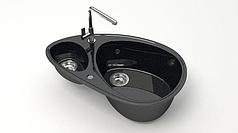 Мойка глян. Эмма Z13Q4 (черн.)  Granit MARR BERGG lab.  ***!!!