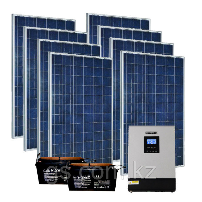 Комплектация солнечной электростанции, суммарной мощностью 2 кВт, 220В - фото 1 - id-p83904956
