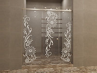 Душевое ограждение прямая с рисунком КС-200К