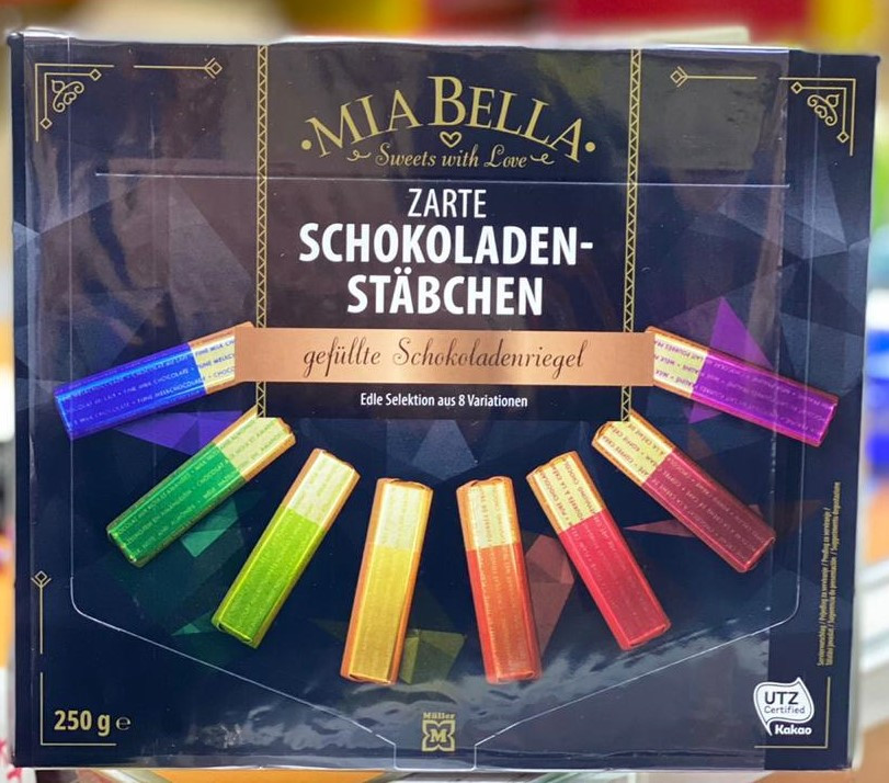 Шоколадные батончики Mia Bella Schokoladen Stabchen 250гр