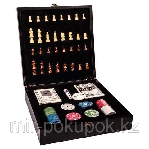 Подарочный набор: шахматы, покер, домино «Заядлый игрок» в деревянном кейсе (Шахматы и Домино) - фото 3 - id-p83905647