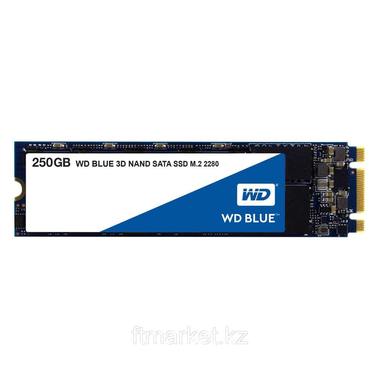 Накопитель твердотельный WD Твердотельный накопитель SSD WD Blue 3D NAND WDS250G2B0B 250ГБ M2.2280 SATA-III