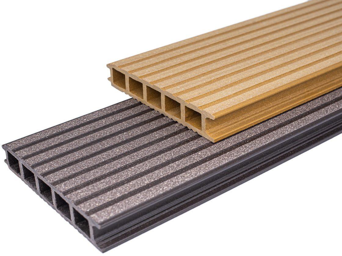 Террасная доска бесшовная двусторонняя holzhof 25*145*4000 (6000)мм
