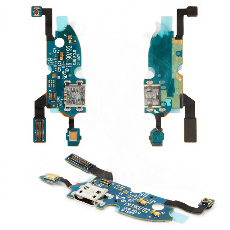 Шлейф Samsung Galaxy S4 mini i9190/i9195/i9192 с коннектором заряда и микрофономc (52)