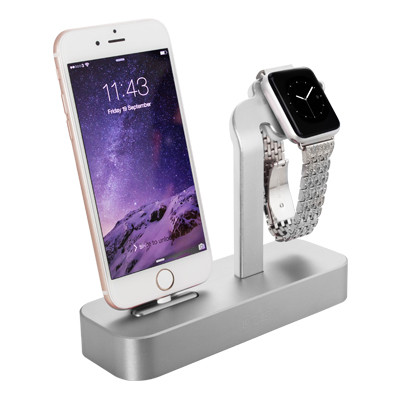 Док-станция Lightning с подставкой для часов Apple Watch COTEetCI Base 5 CS2095-TS 2.4A Silver