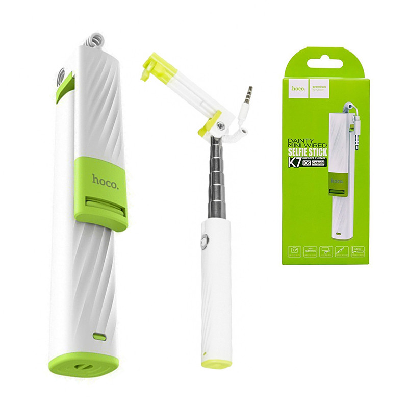 Монопод Hoco K7 Dainty Mini Wired White