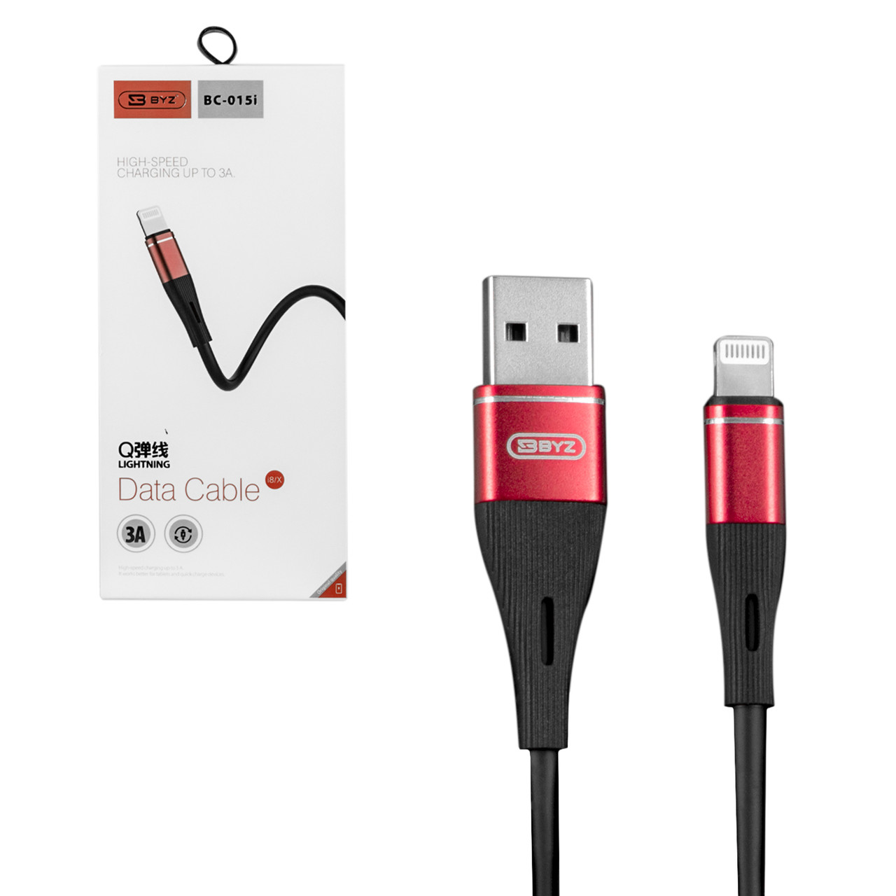 Кабель Apple lightning BYZ BC-015i 3.0A 1.2m, Black