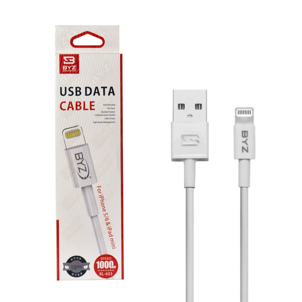 Кабель Apple lightning BYZ BL-603 1m White