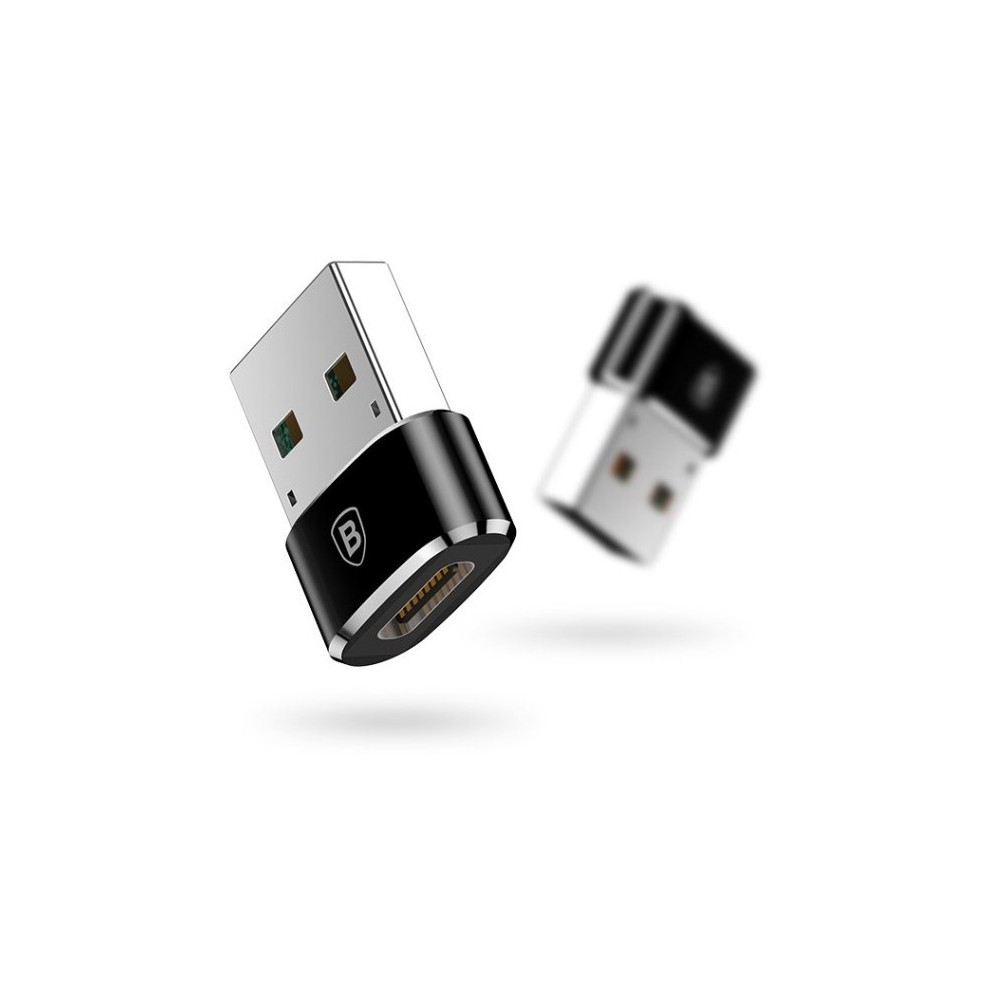 Переходник USB Male to Type-C Female Adapter Converter Baseus CATJQ-A01 2.4A Black