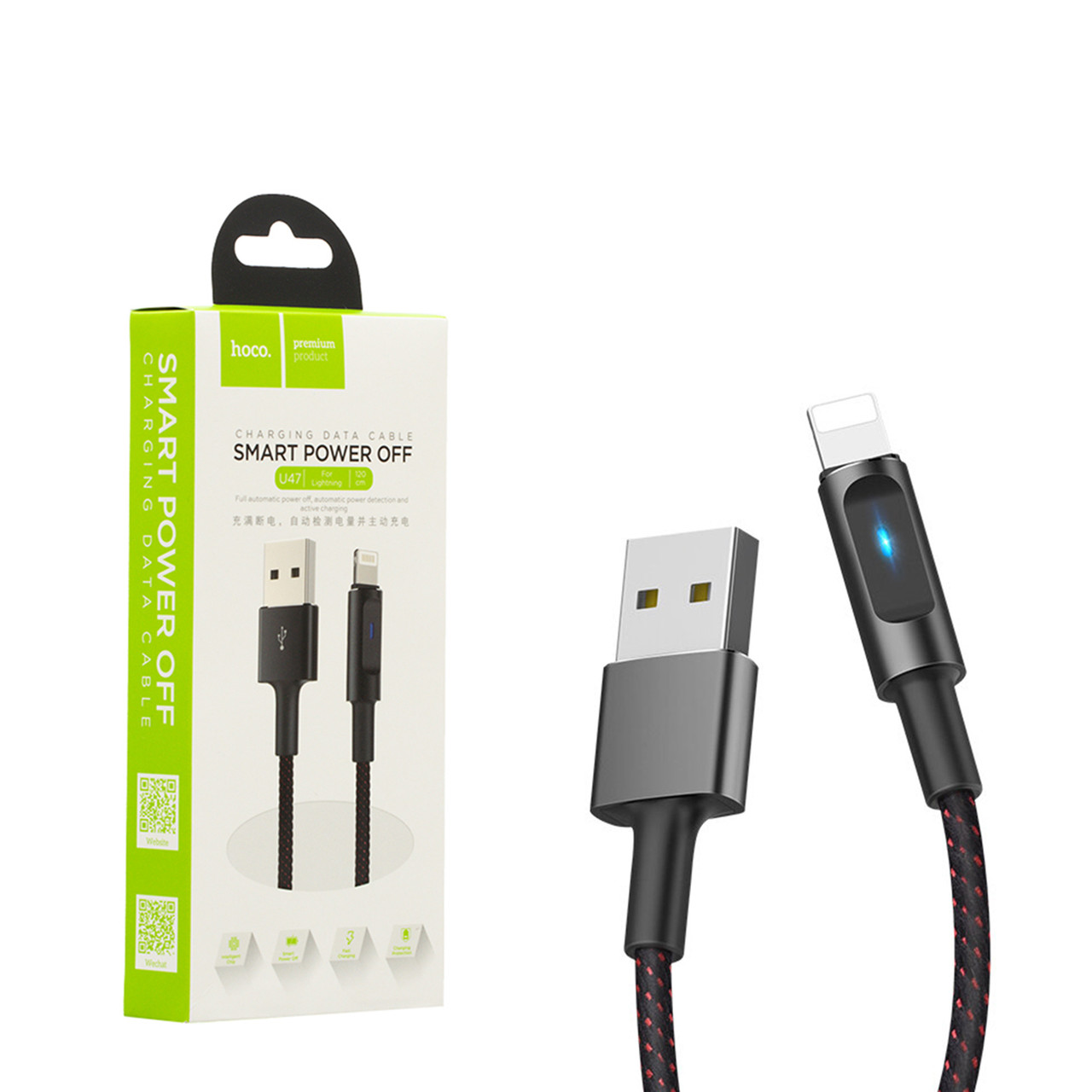 Кабель Apple lightning Hoco U47 Essence Core Smart Power 1.2m Black
