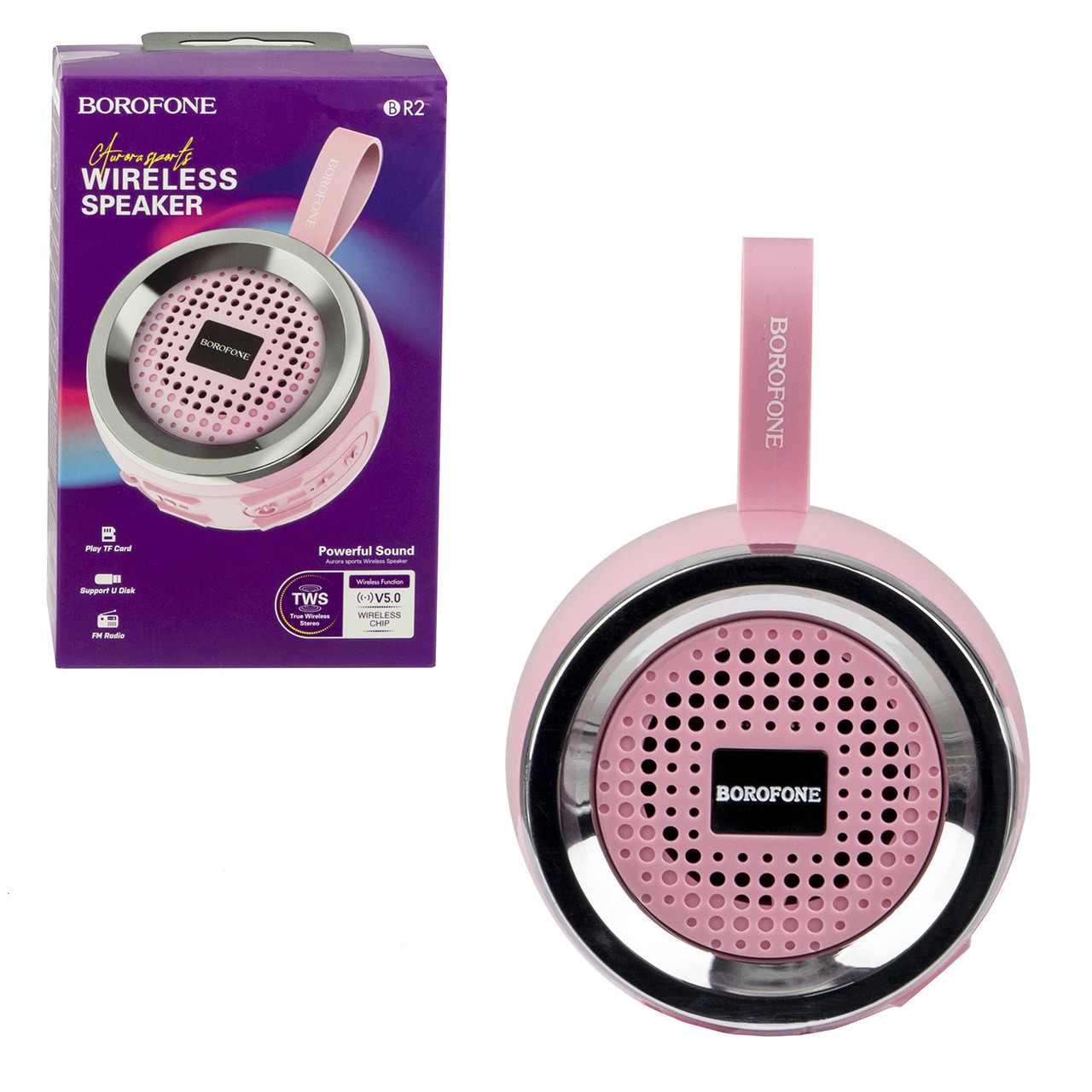Портативная акустическая система Bluetooth Borofone BR2, Pink