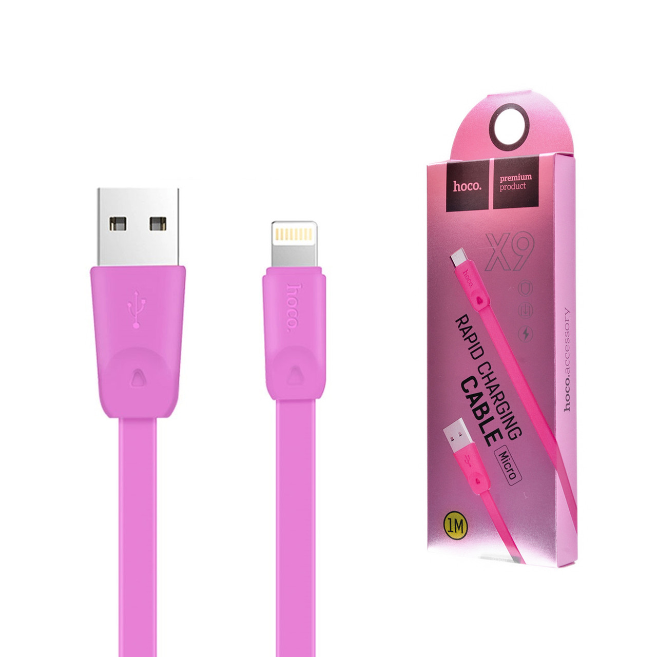 Кабель Apple lightning Hoco X9 Rapid 1.0m Pink