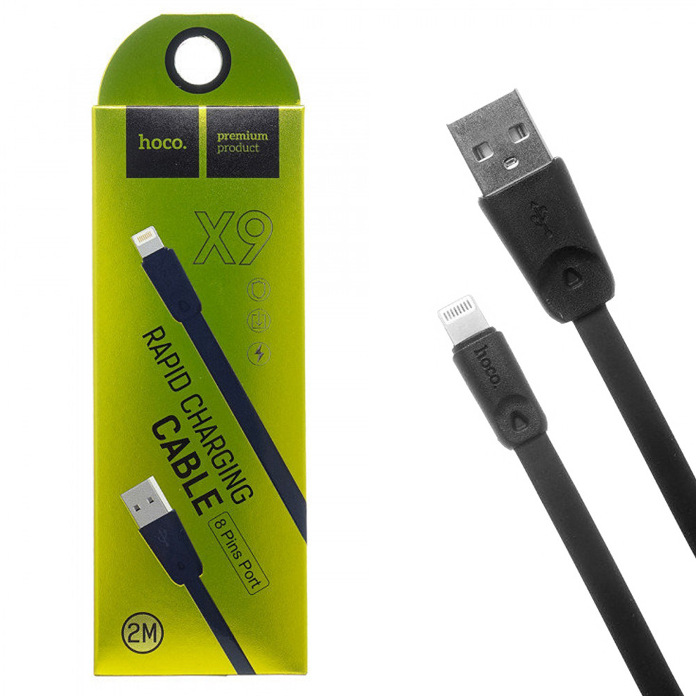 Кабель Apple lightning Hoco X9 Rapid 2.0m Black