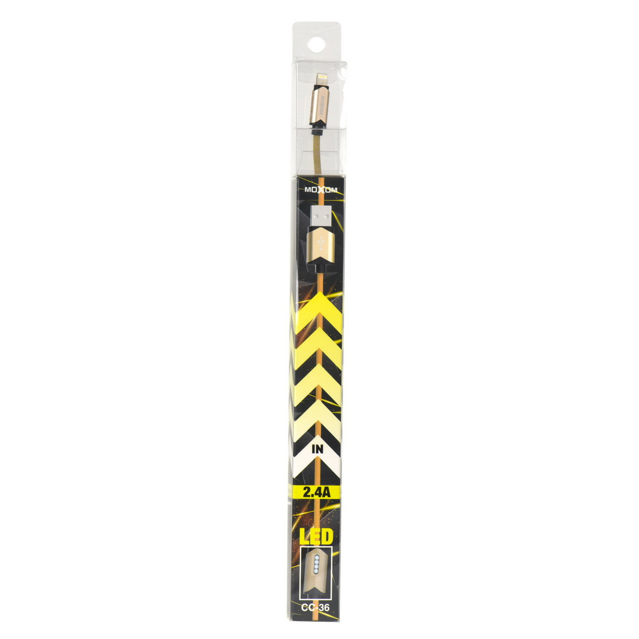 Кабель Apple lightning Moxom CC-36 Led 2.4A 1m Gold