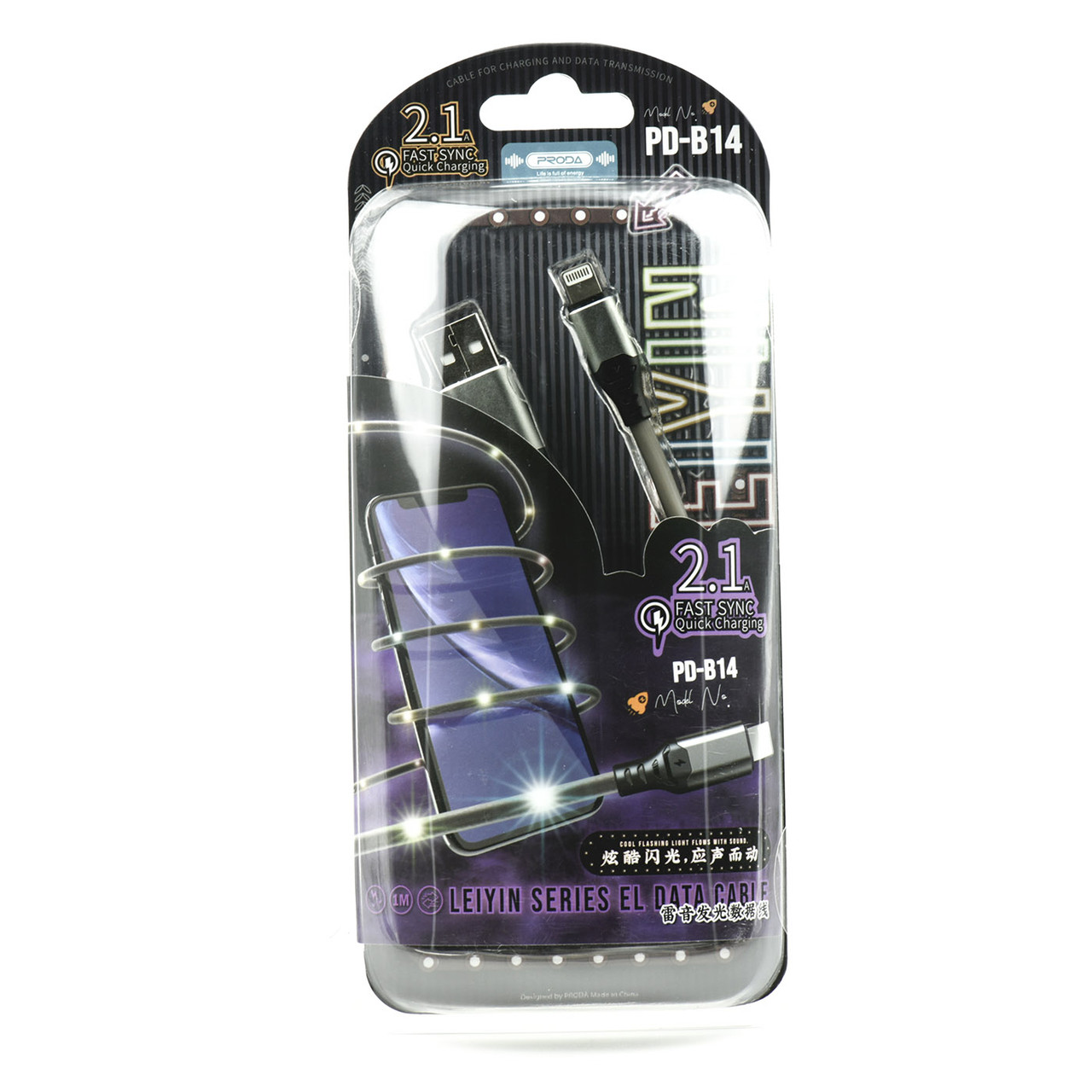 Кабель Apple lightning Proda PD-B14i Leiyin Series Gray