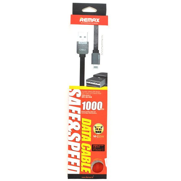 Кабель Apple lightning Remax RC-015i M-COW SAFE & SPEED 1m Black