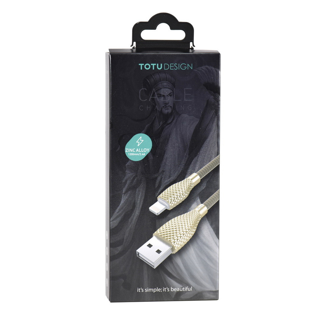 Кабель Apple lightning Totu Design Li15 Dragon series Zinc Alloy 2.4A 1.2m Gold