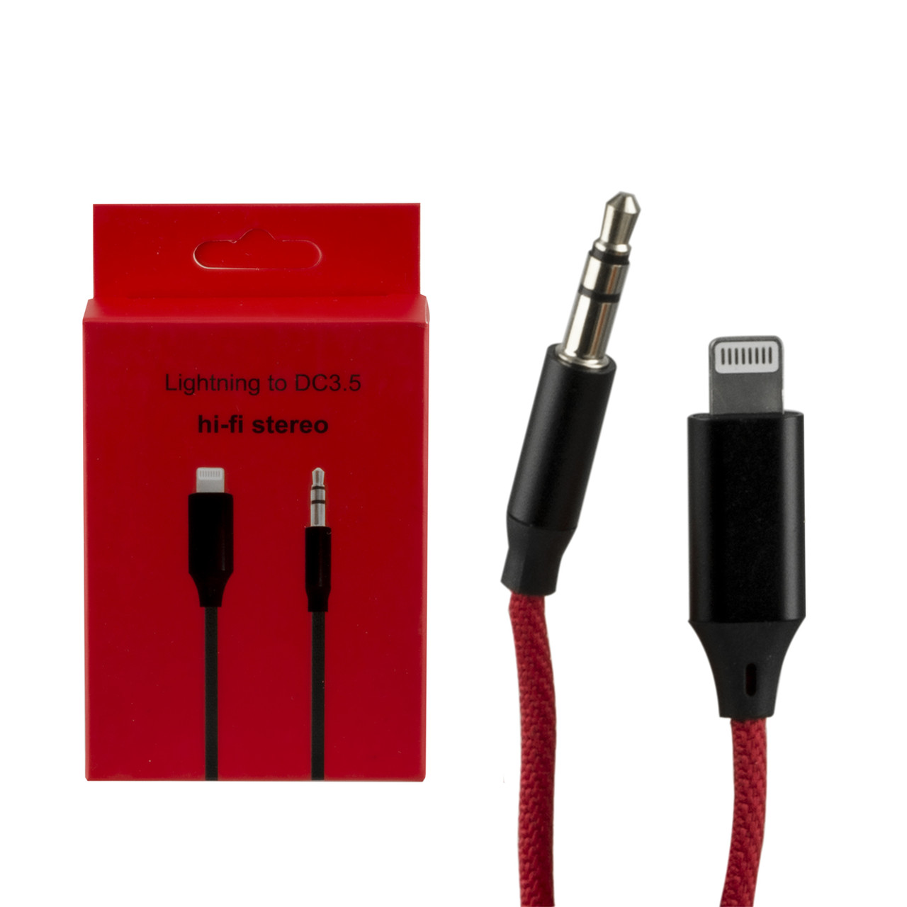 Кабель AUX 3.5 - Lighning 1m, Black