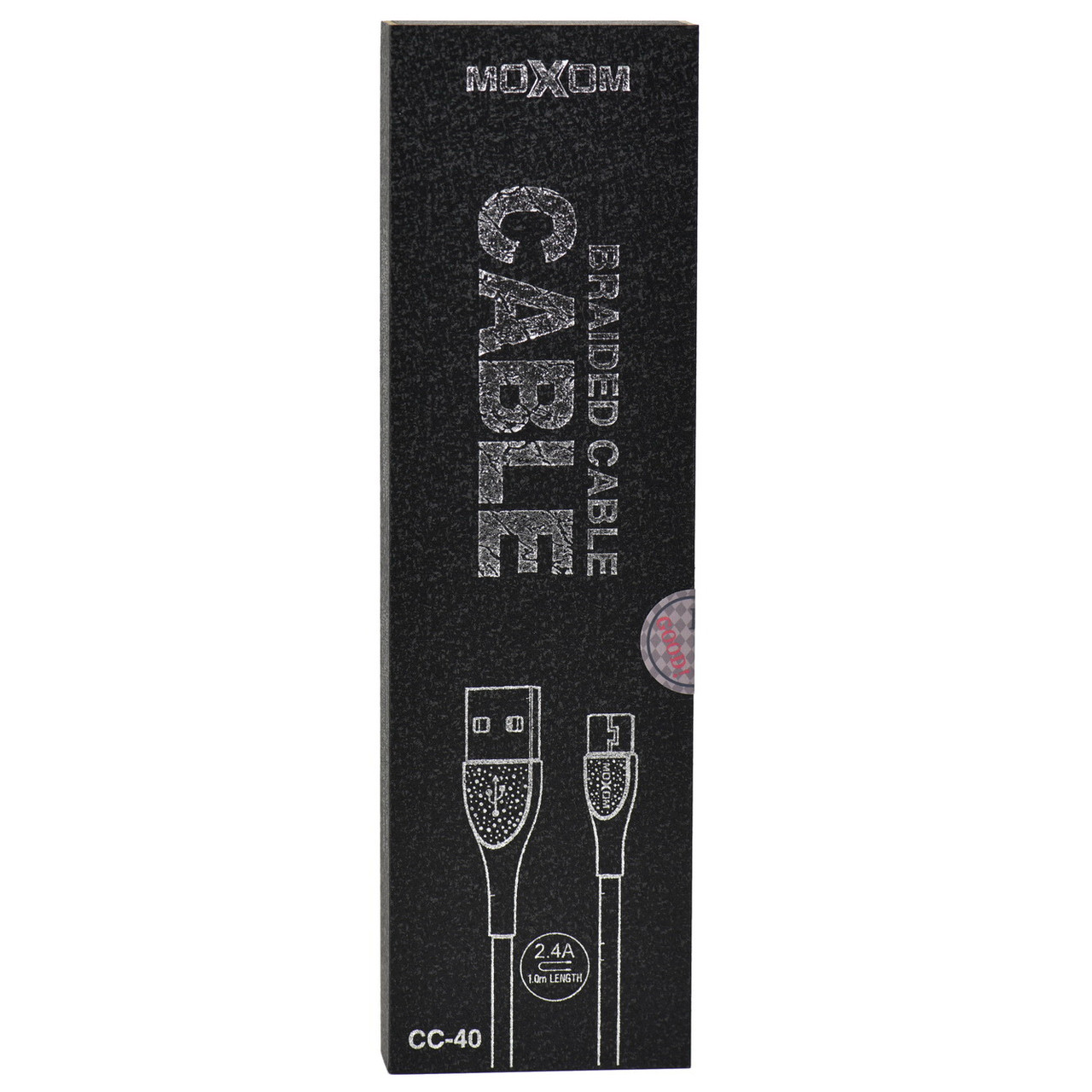Кабель Micro USB Moxom CC-40 2.4A 1m Black