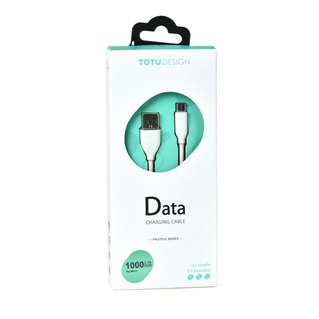 Кабель Micro USB Totu Design Fruitful Series 2.1A 1m White