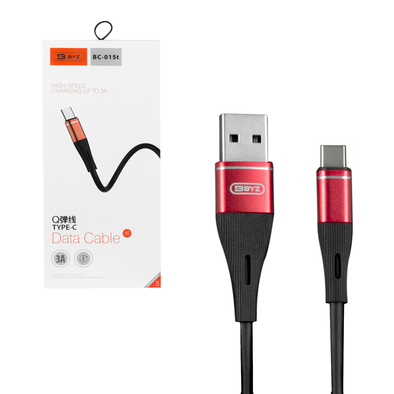 Кабель Type-C BYZ BC-015t 3.0A 1.2m, Black