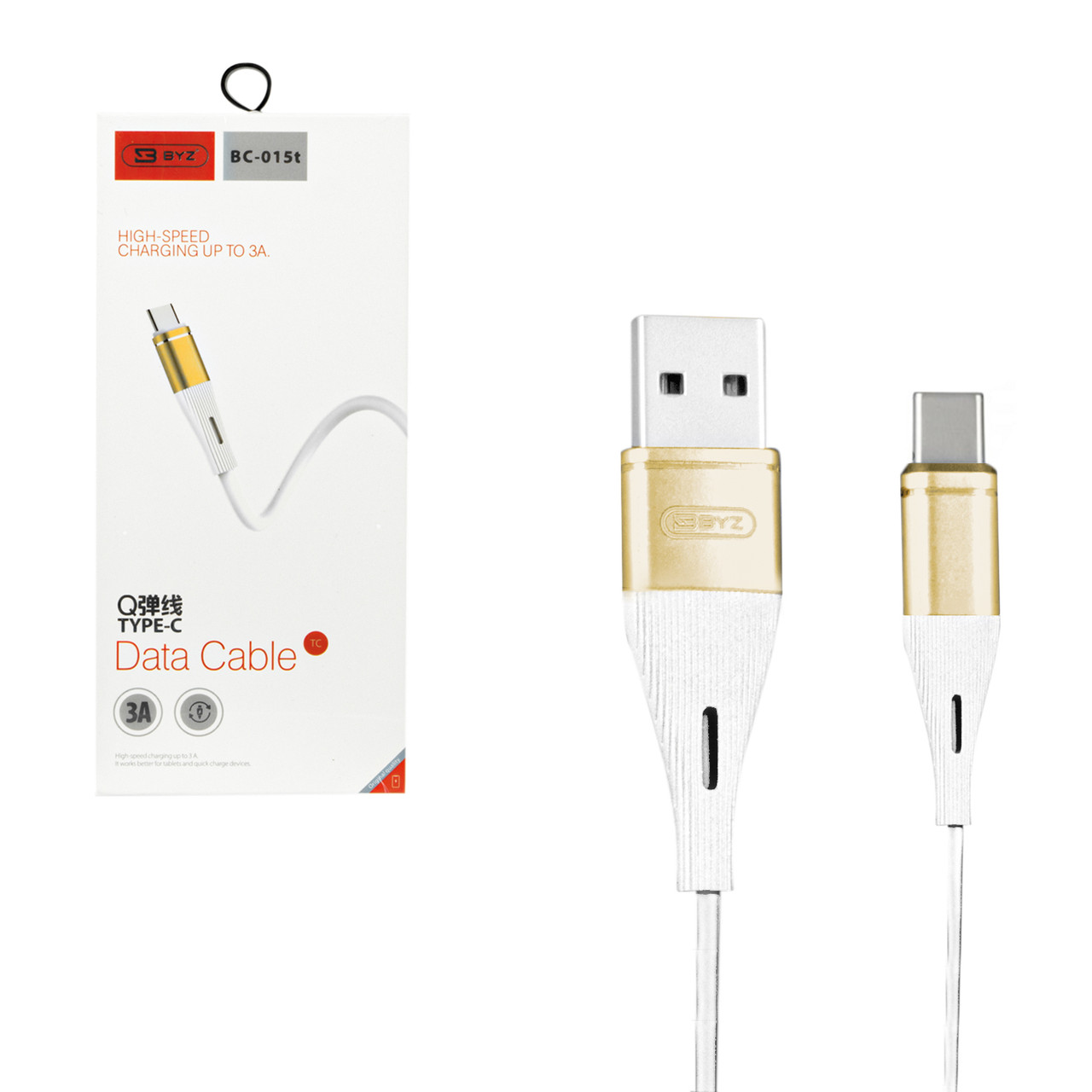 Кабель Type-C BYZ BC-015t 3.0A 1.2m, White
