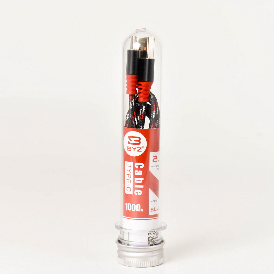 Кабель Type-C BYZ BL-690t 2.4A 1m Black/Red/Silver
