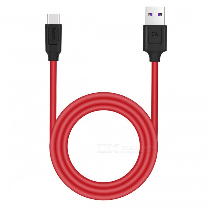 Кабель Type-C Hoco X11 Rapid 5A 1.2m Black/Red