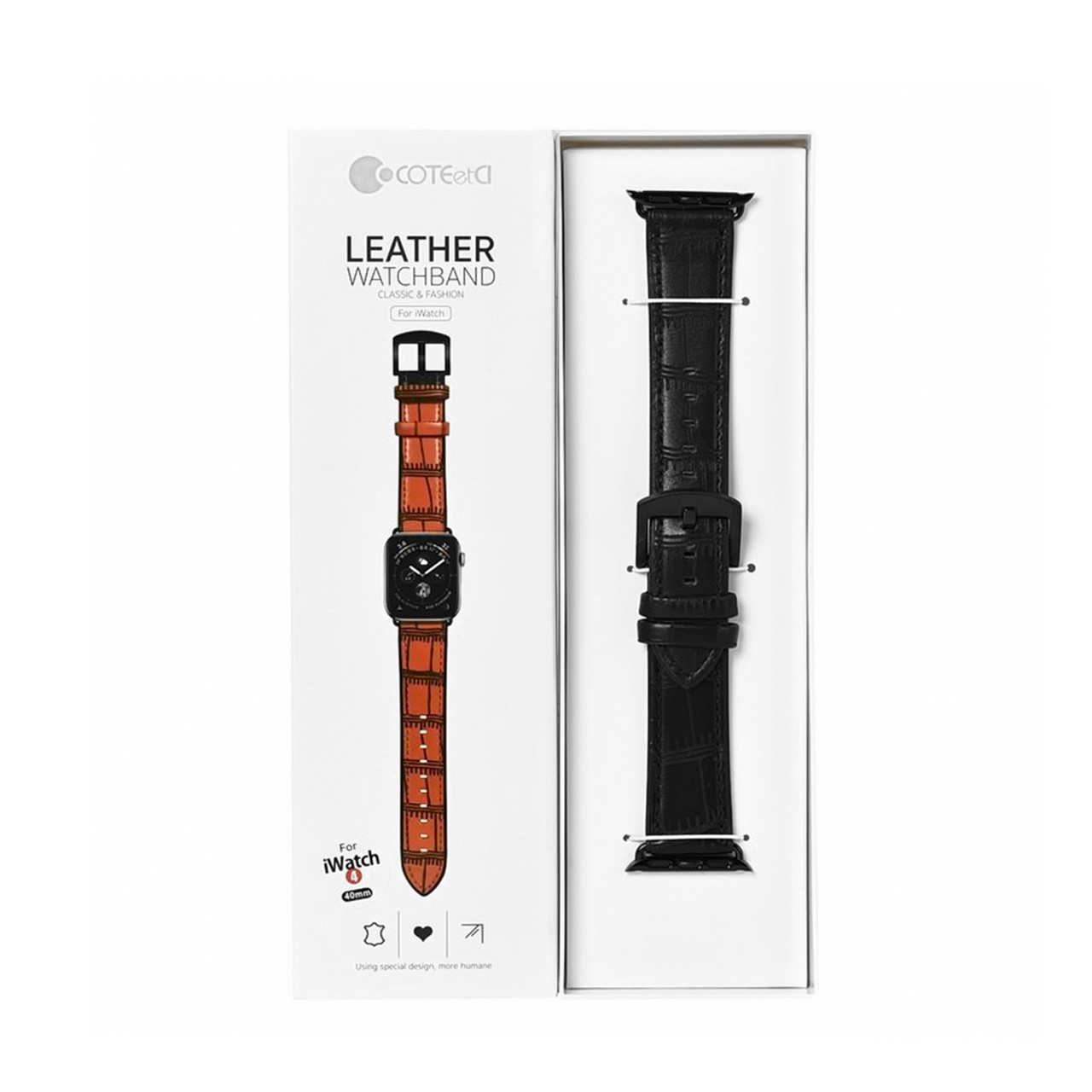 Ремешок For Apple Watch 38mm/40mm COTEetCI W37 WH5262-BK Leather Black