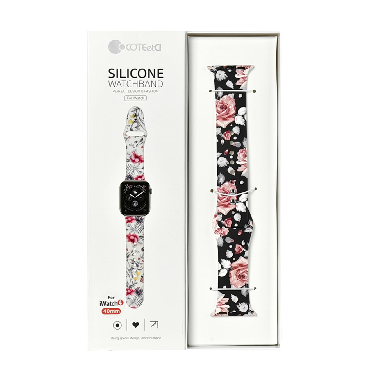Ремешок For Apple Watch 38mm/40mm COTEetCI W38 WH5265-BK Silicone Rose Black