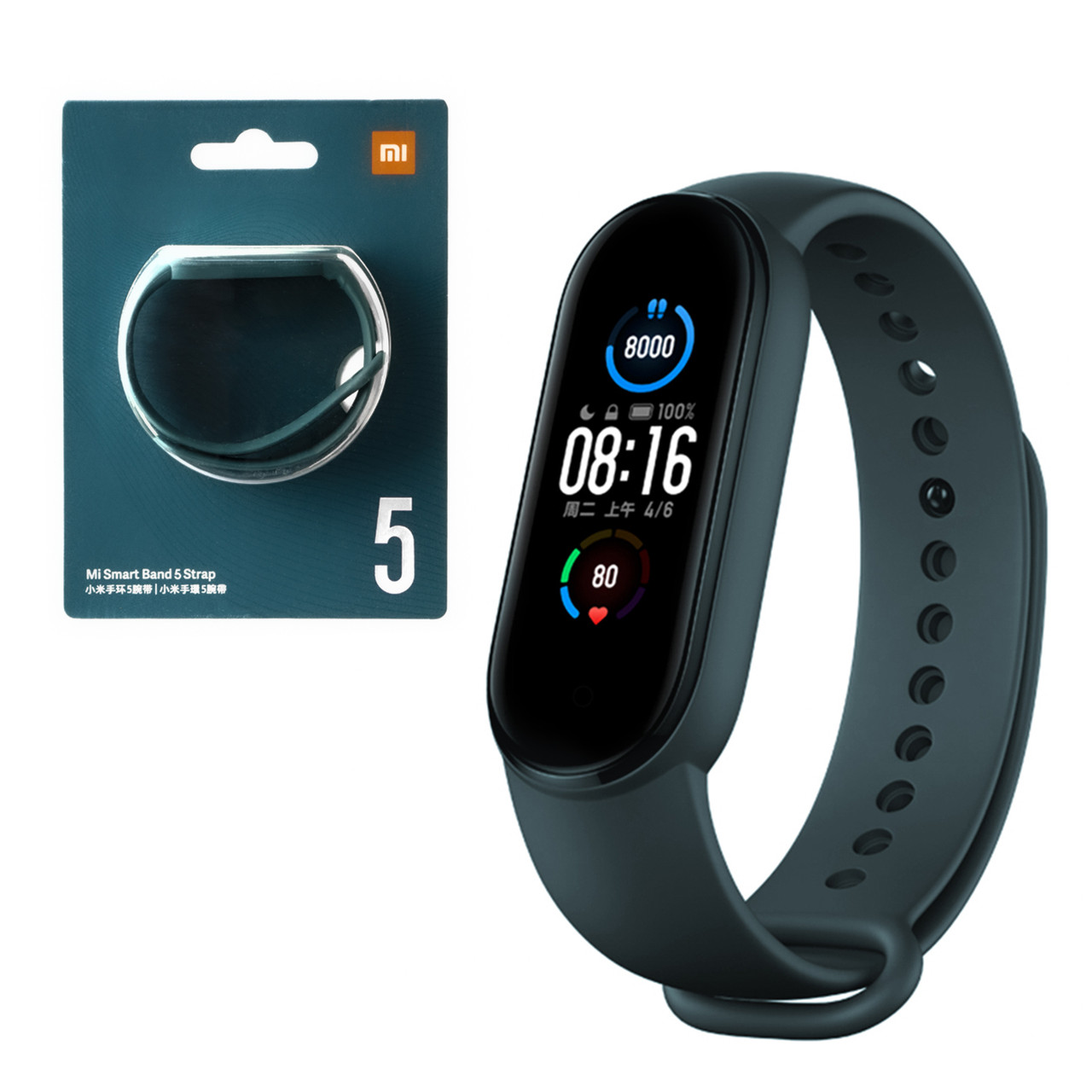 Ремешок для смарт-браслетов Xiaomi Mi Band 5 Original, Teal