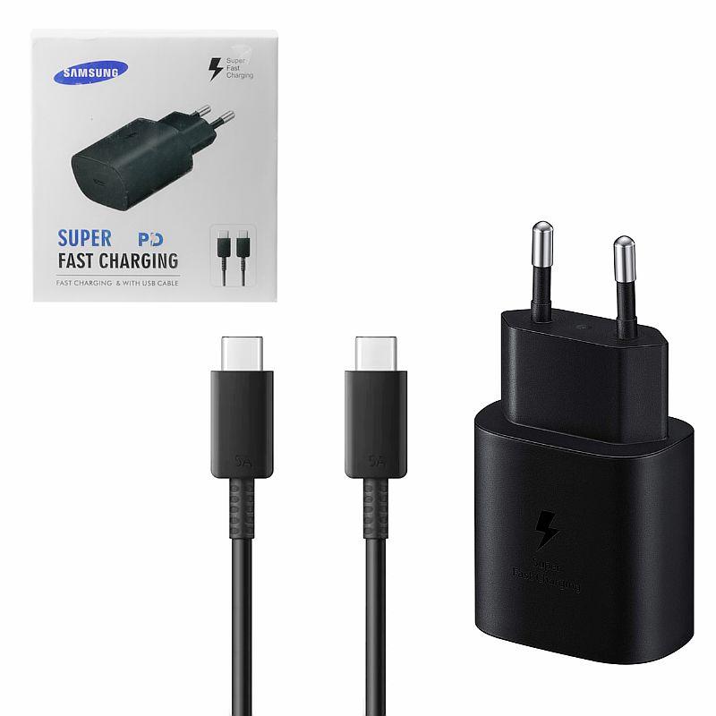 Сетевое зарядное устройство Samsung Super PD с кабелем Type-C/Type-C, Black