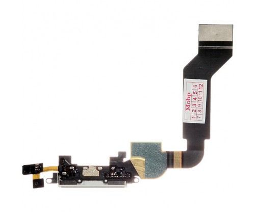 Шлейф Apple iPhone 4G с коннектором заряда и микрофоном White (48)