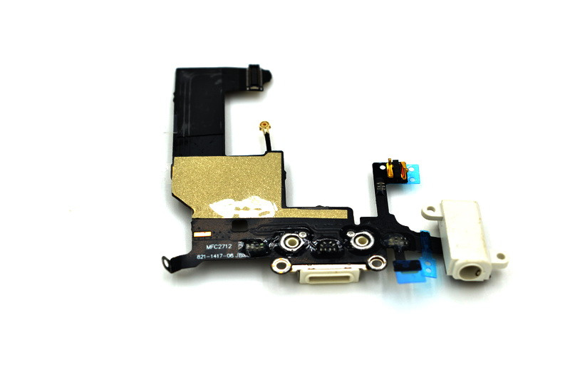 Шлейф Apple iPhone 5G с коннектором заряда и разъемом гарнитуры White (49)