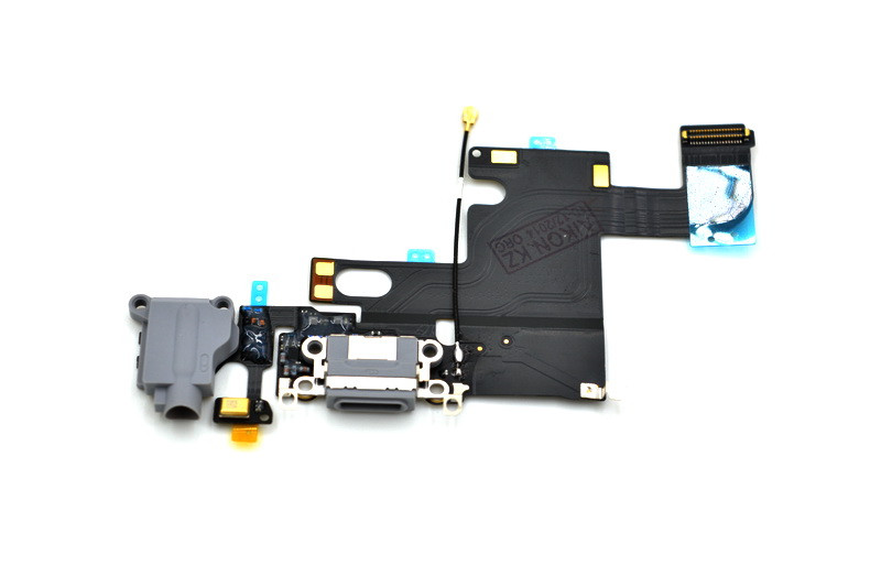 Шлейф Apple iPhone 6G с коннектором заряда и разъемом гарнитуры Gray (50)