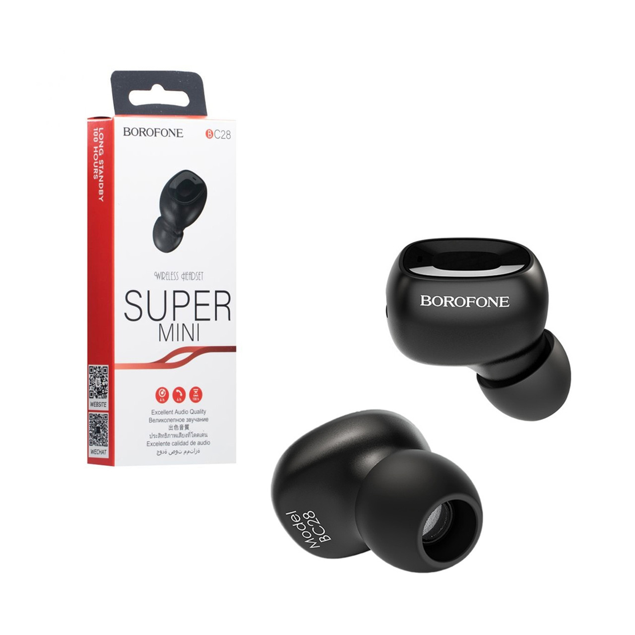 Bluetooth гарнитура Borofone BC28 Super mini, Black