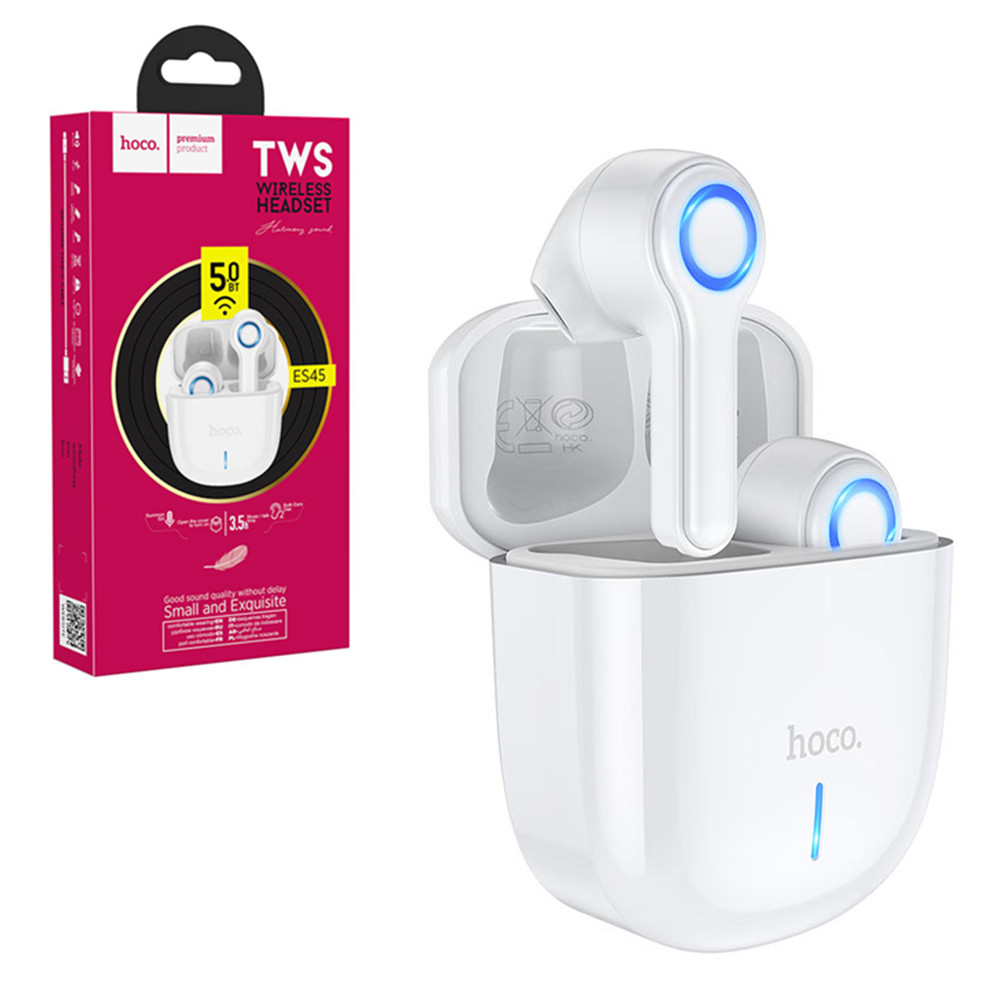 Bluetooth гарнитура Hoco ES45 Small and Exquisite True Wireless, White