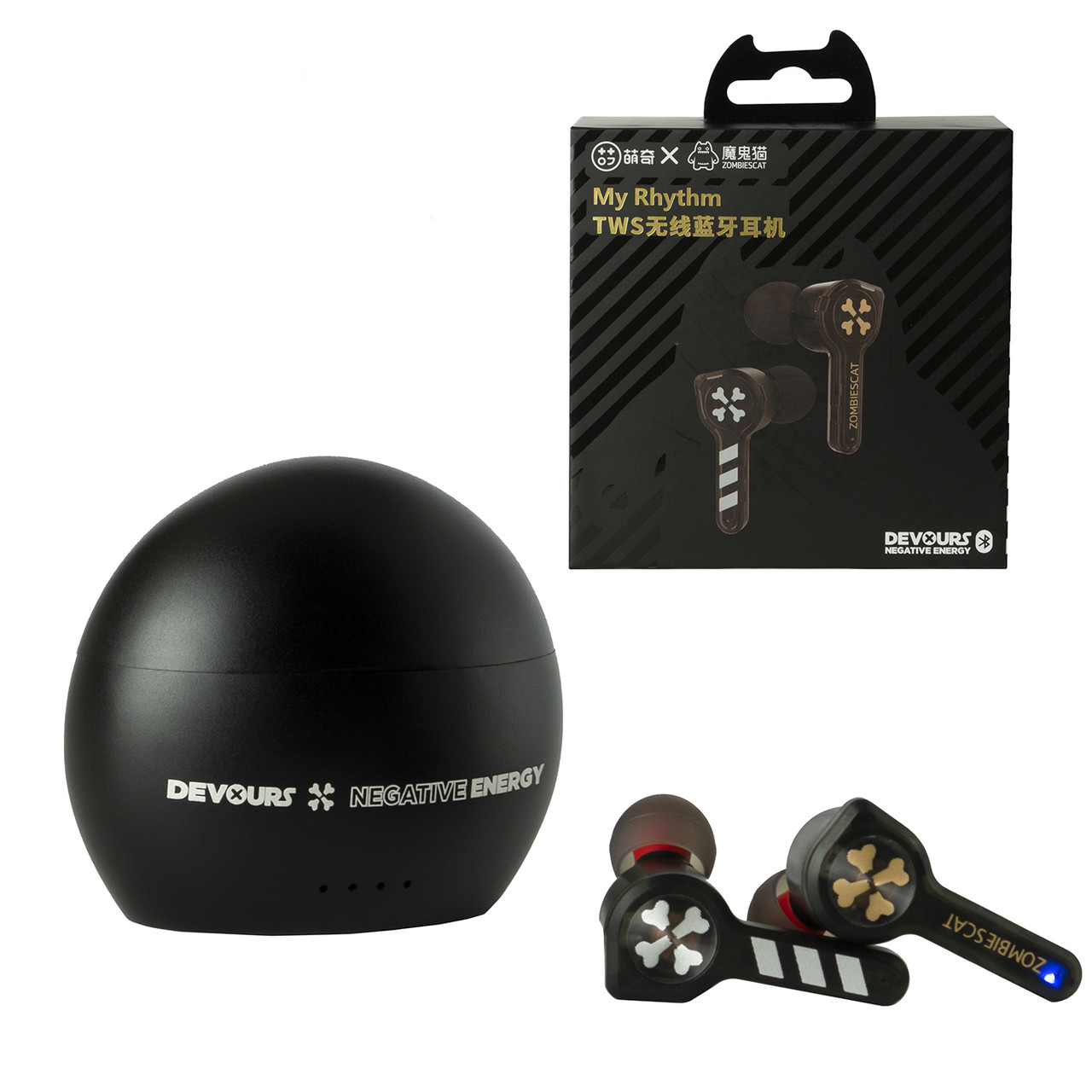Bluetooth Гарнитура Senmai Zombies Cat TWS ZCT2, Black