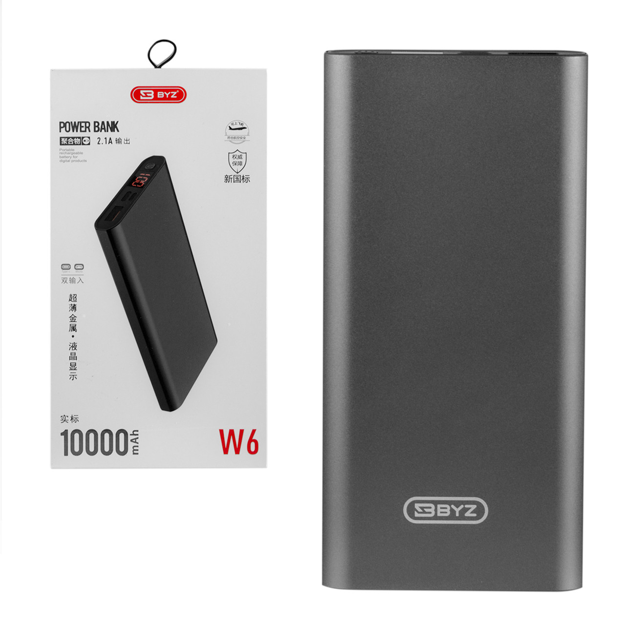 Power bank BYZ W6 10000mAh 2XUSB, Gray