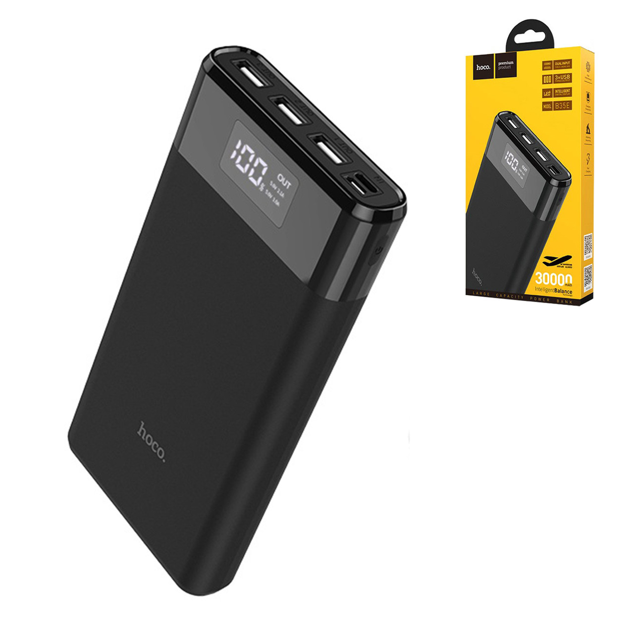 Power bank Hoco B35E 30000mAh 3XUSB-2.0A, Black