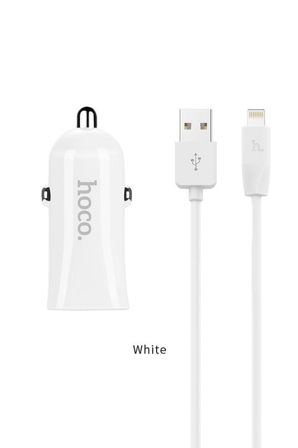 Автомобильное зарядное устройство Hoco Z12 2XUSB 2.4A White