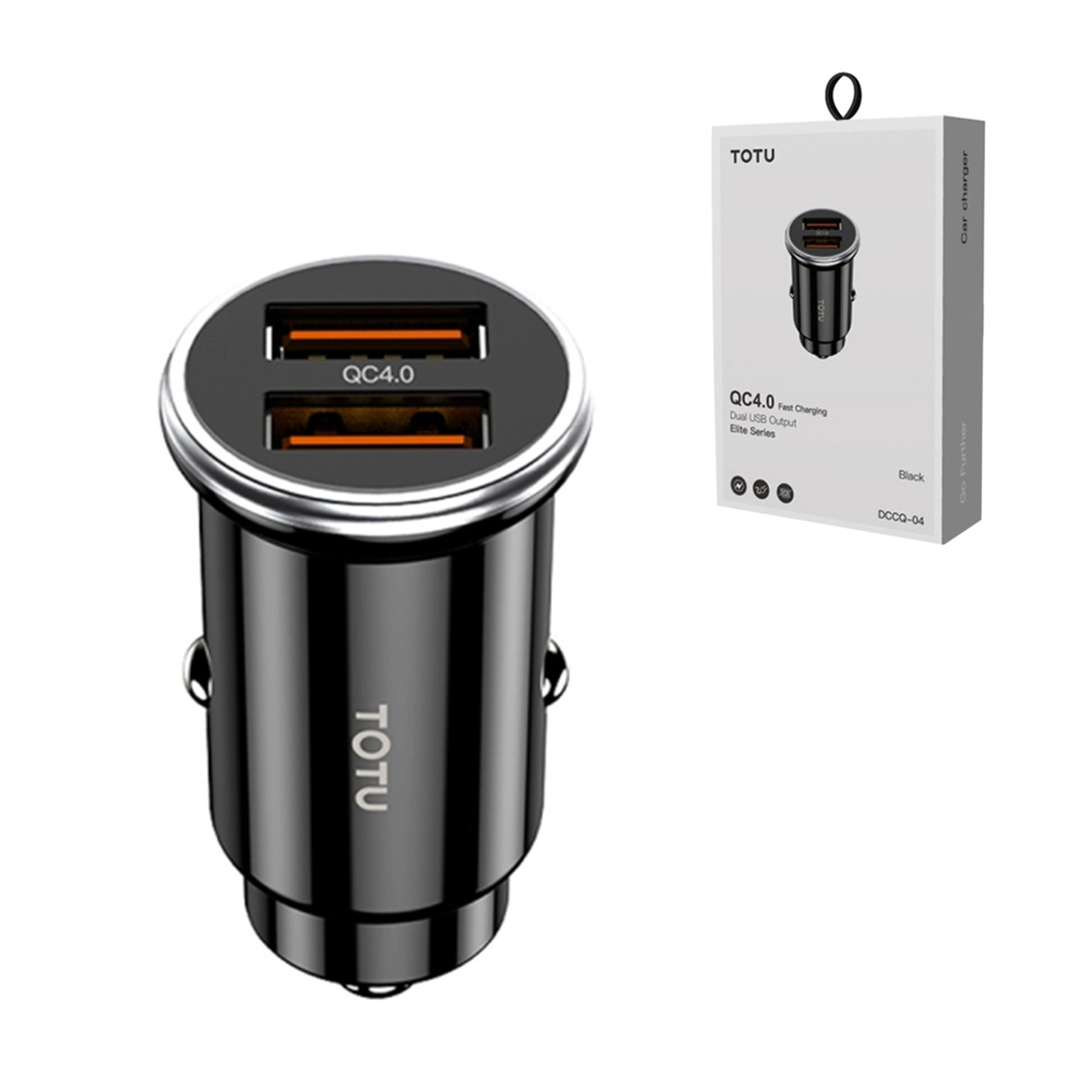 Автомобильное зарядное устройство Totu Elite Series DCQ-04 2xUSB Quick Charge 4.0, Black