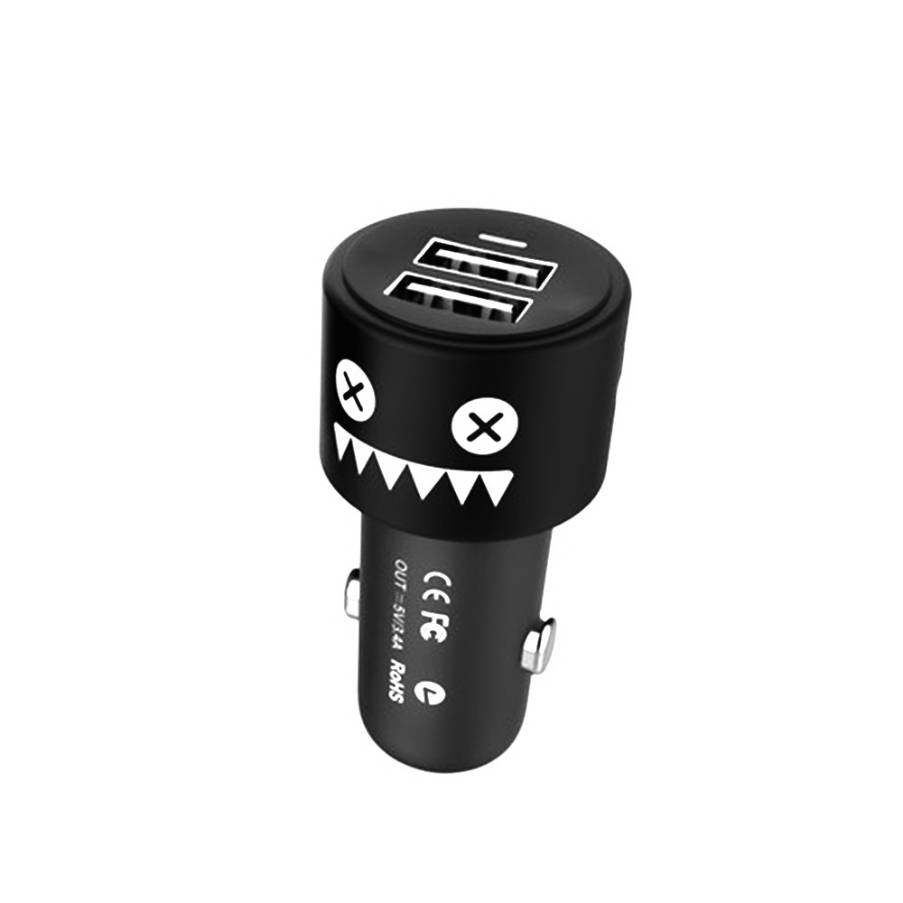 Автомобильное зарядное устройство Zombies Cat 2XUSB 3.4A/ Black