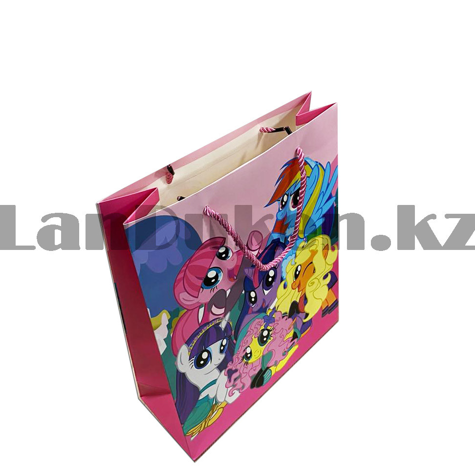 Пакет подарочный M(26х32) для детей из серии My little pony на шнуровке розового цвета с пони - фото 3 - id-p83920626