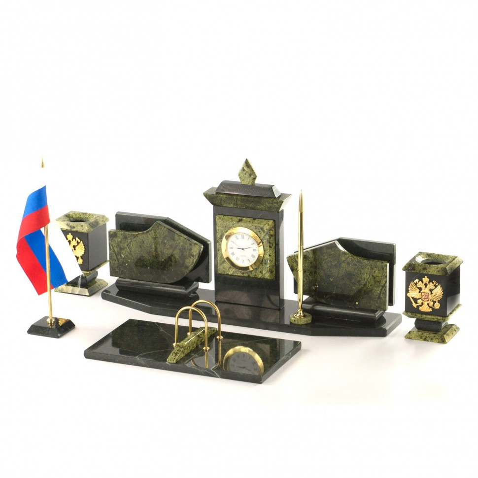 Настольный набор с символикой России из натурального камня - солидный подарок директору - фото 2 - id-p80870620