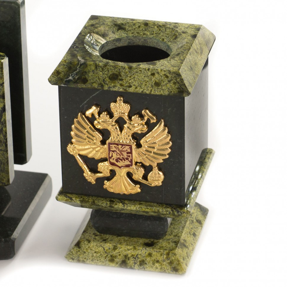 Настольный набор с символикой России из натурального камня - солидный подарок директору - фото 4 - id-p80870620
