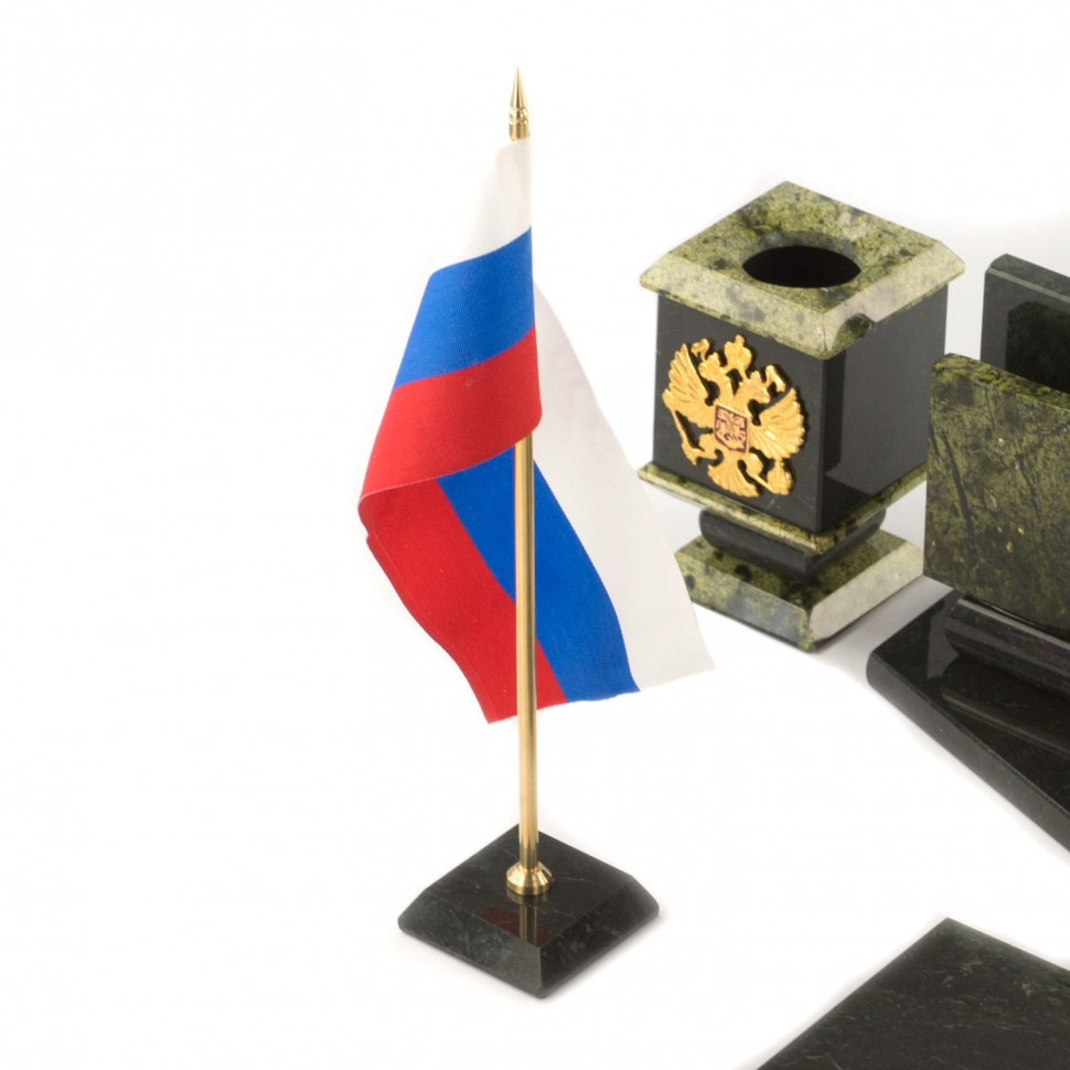 Настольный набор с символикой России из натурального камня - солидный подарок директору - фото 5 - id-p80870620