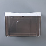Диспенсер бумажных полотенец в листах и рулонах, 22×13×14 см, пластик, цвет бело-коричневый, фото 2