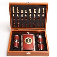 Подарочный набор: шахматы, фляжка, рюмки «Великий комбинатор» в деревянном кейсе (Jack Daniels), фото 9